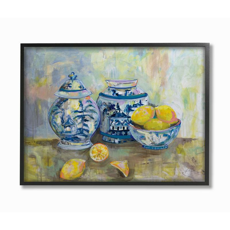 Stupell Industries Lemons and Pottery Yellow Blue Classical Painting, 1 of 7