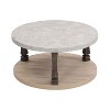Mid-Century 2-Tier Gray Coffee Table with Storage Shelf - The Pop Home - 3 of 4