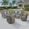 Buenhomino 6-Piece Outdoor Resin Wicker Set – 2 Sofas, 2 Swivel Chairs & 2 Ottomans with UV-Resistant Cushions & Steel Frame - 2 of 4