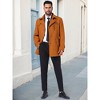 INSPIRE CHIC Men's Zipper Single Breasted Winter Business Scarf Collar Mid-Length Overcoat - 4 of 4