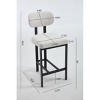 Set Of 2 Modern Bar Stool with Metal Legs,Upholstered Counter High Chairs for Dining Room or Kitchen Island-Maison Boucle - 4 of 4