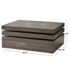 Modern Black Oak Small Oval/Square Wood Rotatable Coffee Table Rotating End Table Cool Coffee Tables-Cuddlewood - 4 of 4