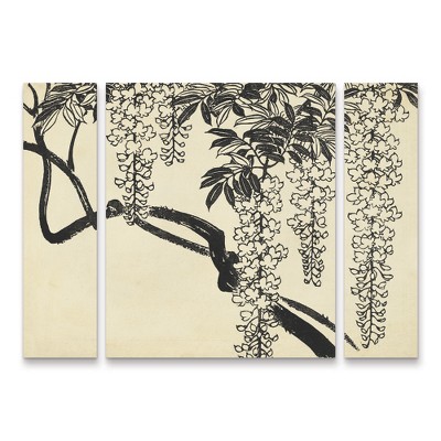 Trademark Fine Art Unknown  Japanese Wisteria I B 3 Piece Panel Set Art