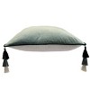 18.5"x18.5" Nolita Reversible Solid Velvet to Faux Linen Stacked Tassel Square Throw Pillow - Edie@Home - 2 of 4