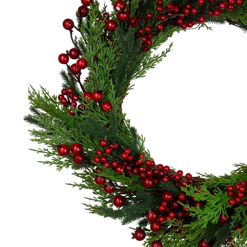 Northlight Mixed Pine and Berries Artificial Christmas Wreath - 26 inch, Unlit, 4 of 6
