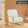 LeisureMod Jefferson Accent Arm Chair Upholstered in Faux Leather with Gold Stainless Steel Frame - 3 of 4