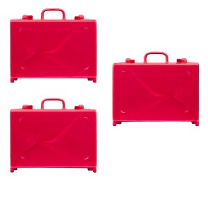 Set of 3 Red Briefcases for WWE & AEW Wrestling Action Figures - 1 of 2