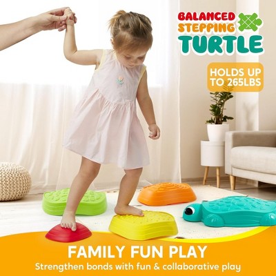 Colorful Turtle Balance Stepping Stones for Kids, 5-Piece Set