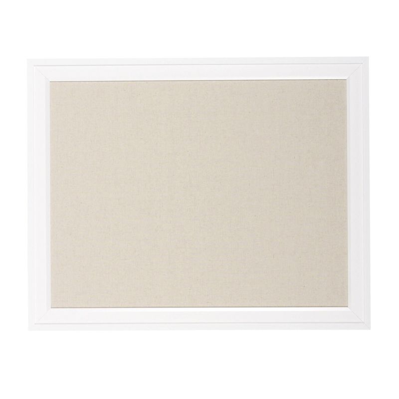 23.5&#34; x 29.5&#34; Bosc Framed Linen Fabric Pinboard White - DesignOvation, 4 of 8