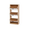 Syemin Shoe Racks Shoe Storage Cabinet with 3 White Panel Flip Drawers, Freestanding Organizer, Narrow Shoe Rack Cabinet, Beige, 21.25"*9.44"*47.2" - 4 of 4