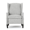 Fabric Wingback Pushback Recliner Chair with Nailhead Trim and Birch Wood Legs - 2 of 4