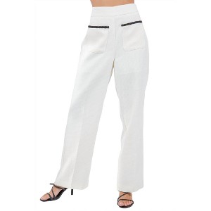 Women's Contrast Trim Pants with Pocket Detail - WHITEROOM+CACTUS - 1 of 4