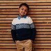 Hope & Henry Boys' Organic Long Sleeve Intarsia Crew Neck Pullover Sweater with Buttons, Kids - 2 of 4