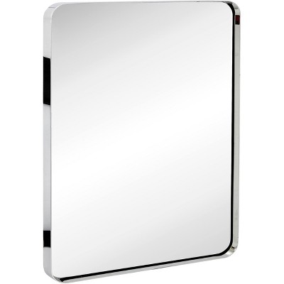 Contemporary Silver Framed Rectangular Wall Mirror, 24" x 36"