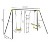 Ruvalino Playground Swings 3 in 1 Metal Swing Set with Climbing Ladder for Backyard Fun, Gray, 116.25"*54.25"*69" - 3 of 4