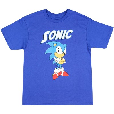 Sonic The Hedghog Boy's Sonic Folded Arms Victory Short Sleeve Kids T ...