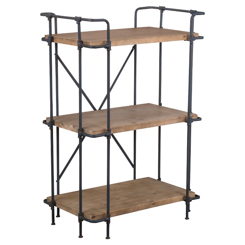 Yorktown 40.5" 3-Shelf Industrial Bookcase Brown - Christopher Knight Home, 1 of 6