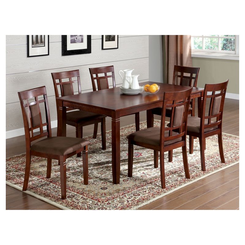 7pc Adressa Dining Set with Gridded and Padded Chair Back/Dark Cherry - miBasics, 3 of 5