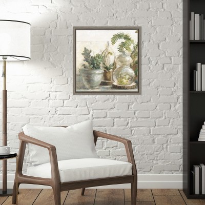Greenhouse Orchids on Shiplap Canvas Wall Art Print