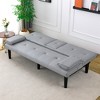 Lyngins 67" Convertible Sofa Bed, Foldable Couch with Cup Holder, Pvc Multi-Functional Sofa Bed, Couches for Living Room, Dorms, Small Offices - 3 of 4