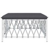 vidaXL Weather-Resistant Patio Footstool with Cushion - White Woven Fabric Outdoor Ottoman - Modular Design - Powder-Coated Steel Frame - 3 of 4