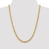 Black Bow Jewelry 5.4mm 14k Yellow Gold Hollow Rope Chain Necklace - 3 of 4