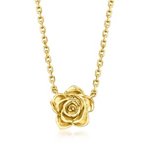 Pure Collection by Ross-Simons Italian 14kt Yellow Gold Rose Necklace Size 16 - 1 of 3