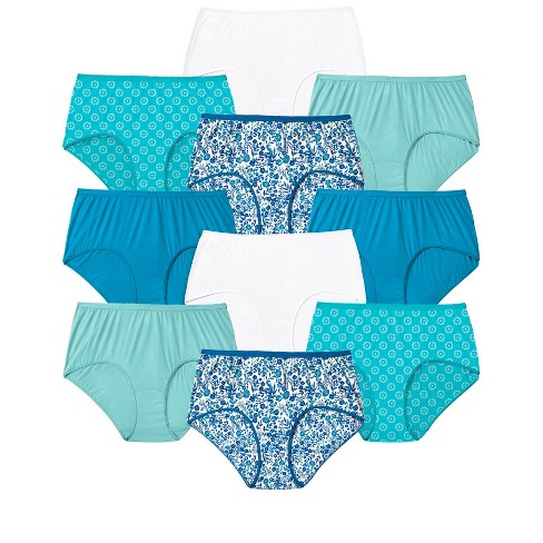 Comfort Choice Women's Plus Size Cotton Brief 10-pack, 8 - Garden Pack : Target