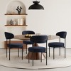 WestinTrends Alexandria Mid-Century Modern Upholstered Faux Shearling Round Dining Chairs - 2 of 4