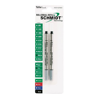 Schmidt Ink Schmidt 8126 Rollerball Short Capless Refill Fine Black 2 Pack (SC58119)