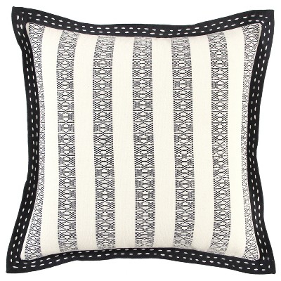 18x18 Detailed Solid Textured Square Throw Pillow Blue - Rizzy Home :  Target