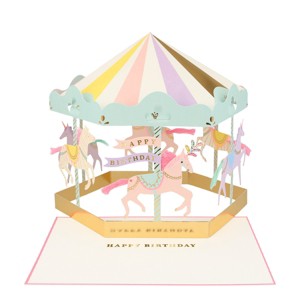 Meri Meri Carousel Stand-Up Birthday Card (Pack of 1) - 1 of 2