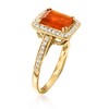 Ross-Simons Fire Opal and 0.21 ct. t.w. Diamond Ring in 14kt Yellow Gold - 3 of 4