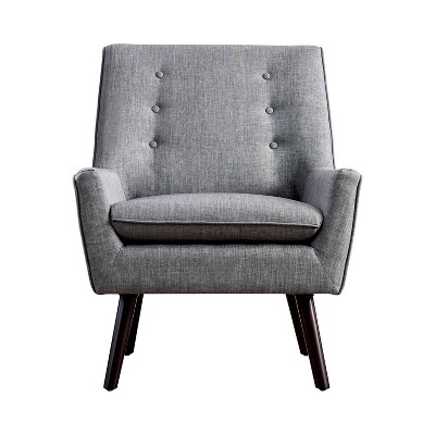 Center Button Tufted Accent Chair Gray - HOMES: Inside + Out