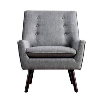 Center Button Tufted Accent Chair Gray - HOMES: Inside + Out