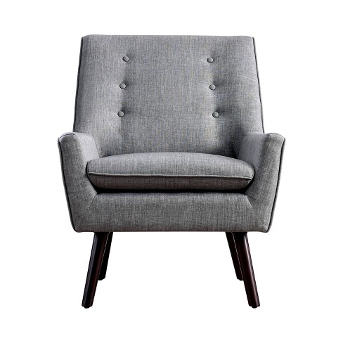Center Button Tufted Accent Chair Gray - Homes: Inside + Out : Target