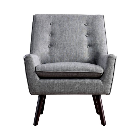 Center Button Tufted Accent Chair Gray HOMES Inside Out