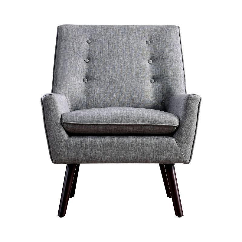 Center Button Tufted Accent Chair Gray - HOMES: Inside + Out, 1 of 5