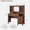 SinCiDo 48" Farmhouse Makeup Vanity Desk w/ Sliding High Definition Mirrors, Charging Station, LED Lights, 7 Drawers & Shelves, Bedroom Vanity Desk - 3 of 4