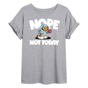 Women's - Garfield - Nope Not Today Oversized Graphic T-Shirt - 1 of 4