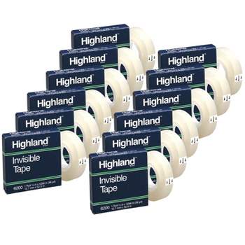 3M Highland 6200 Invisible Tape 12 x 1296 Clear Pack Of 12 - Office Depot