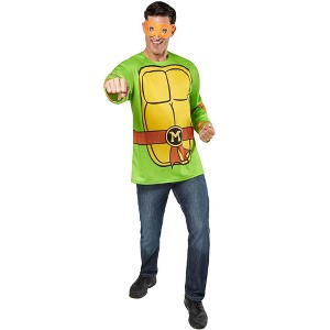 Rubies Men's Teenage Mutant Ninja Turtles Classic Michelangelo Costume Top and Mask - 1 of 4