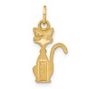 Black Bow Jewelry 14k Yellow Gold Satin and Diamond Cut Siamese Cat Pendant - 3 of 4