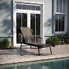 Emma and Oliver Textilene Adjustable 5 Position Patio Chaise Lounge and Metal Frame - 2 of 4