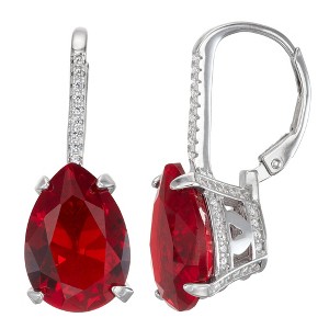 Designs by Gioelli Sterling Silver Simulated Gemstone Leverback Earrings - 1 of 2