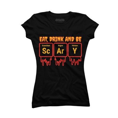Junior's Design By Humans Funny Periodic Element Chemistry Halloween Science By Luckyst T-Shirt