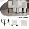 27" Fabric Armless Counter Stool (Set of 2) with Tufted Backrest and Gold Circular Footrest for Home Bar, Kitchen Island, or Dining Area - 3 of 4