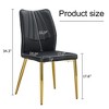 SEVOBAL Dining Chairs Set of 4 Middle Ages Modern Chair PU Cushion and Gold Legs, Suitable for Restaurants, Living Rooms, Black, 17.9"*16.9"*34.3" - 3 of 4