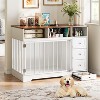 48'' Dog Crate Furniture - Farmhouse Dog Kennel Furniture with Dog Bowl & Storage Drawers, Heavy Duty Dog Cage End Table for Medium Small Dogs - 2 of 4