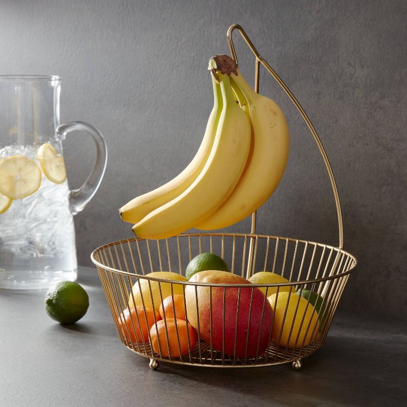 Delavan Collection Metal Wire Fruit Basket with Banana Hanger Gold - Threshold&#8482;, 3 of 5